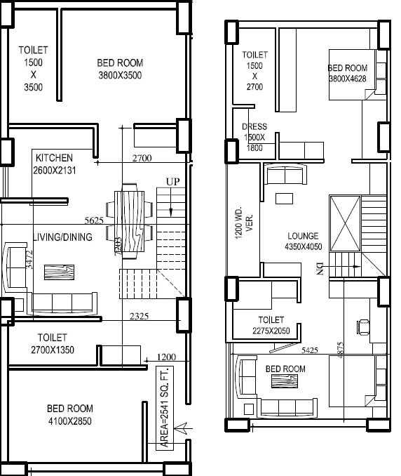 Floor plan of 4 BHK 2541 Sq. Ft. Apartment in Star Prime, Kolkata