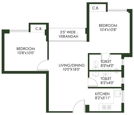 2 BHK 507 Sq. Ft. Apartment in Sugam Prakriti