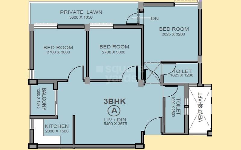 3 BHK 943 Sq. Ft. Apartment