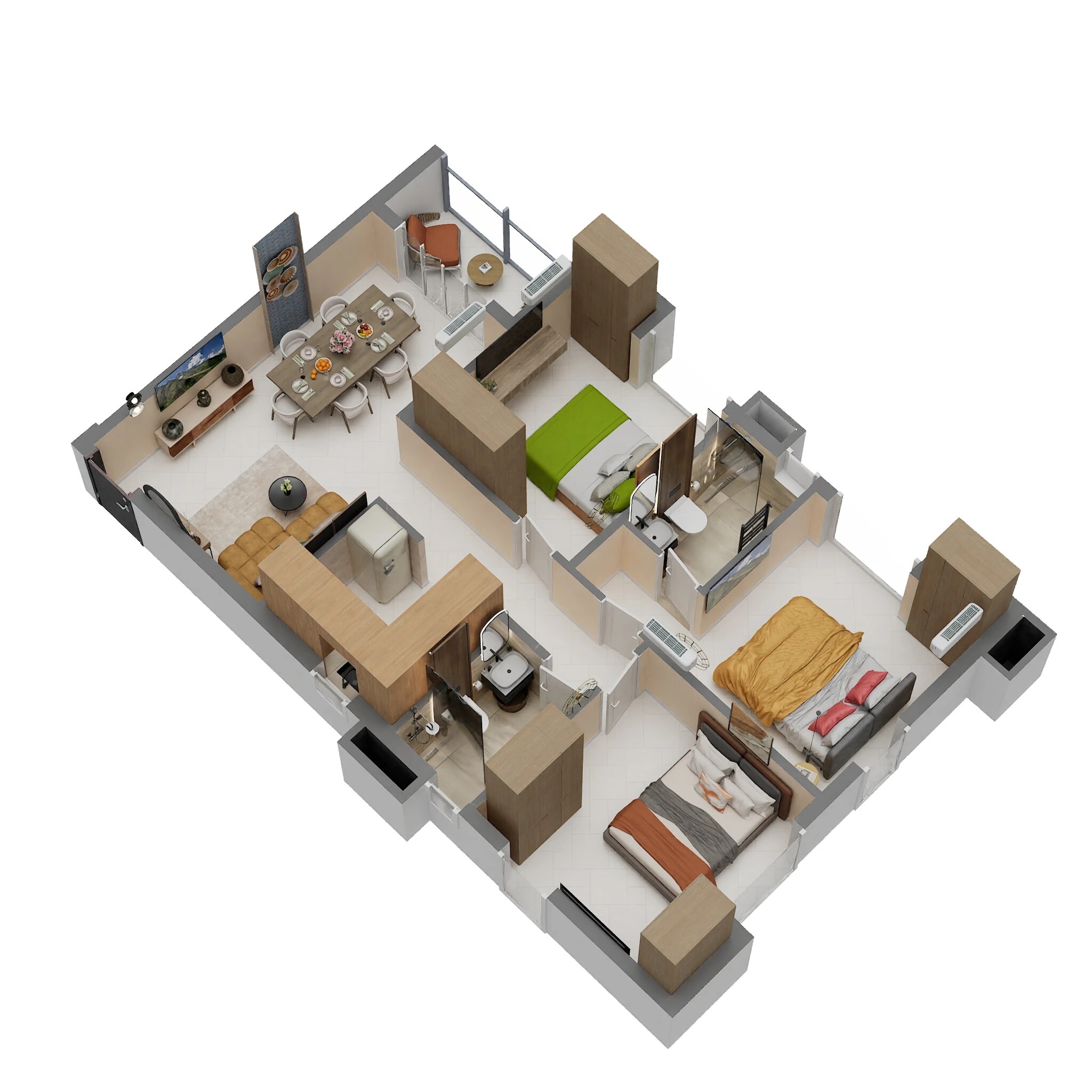 3 BHK 1120 Sq. Ft. Apartment