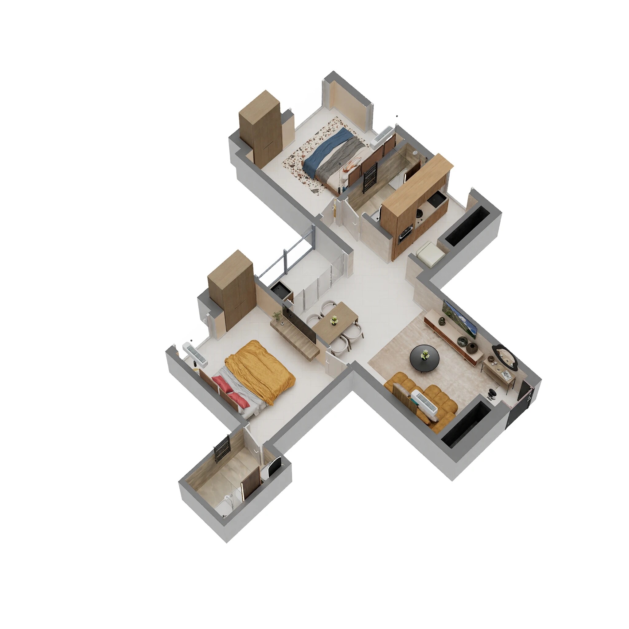 2 BHK 700 Sq. Ft. Apartment