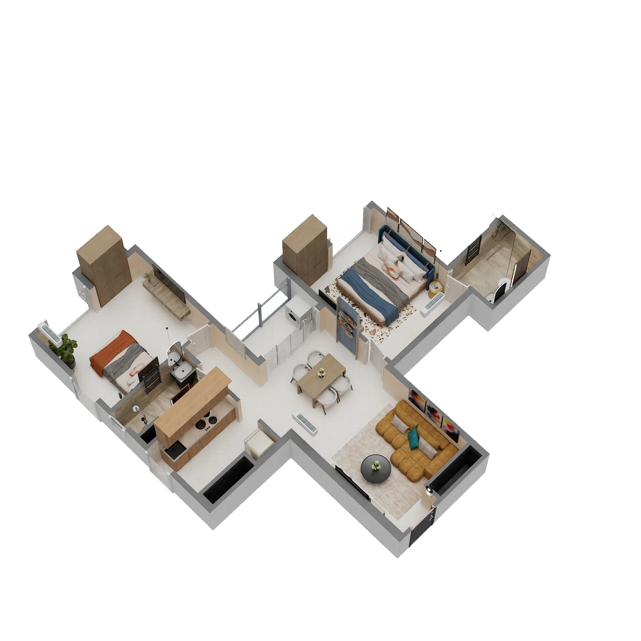 2 BHK 796 Sq. Ft. Apartment