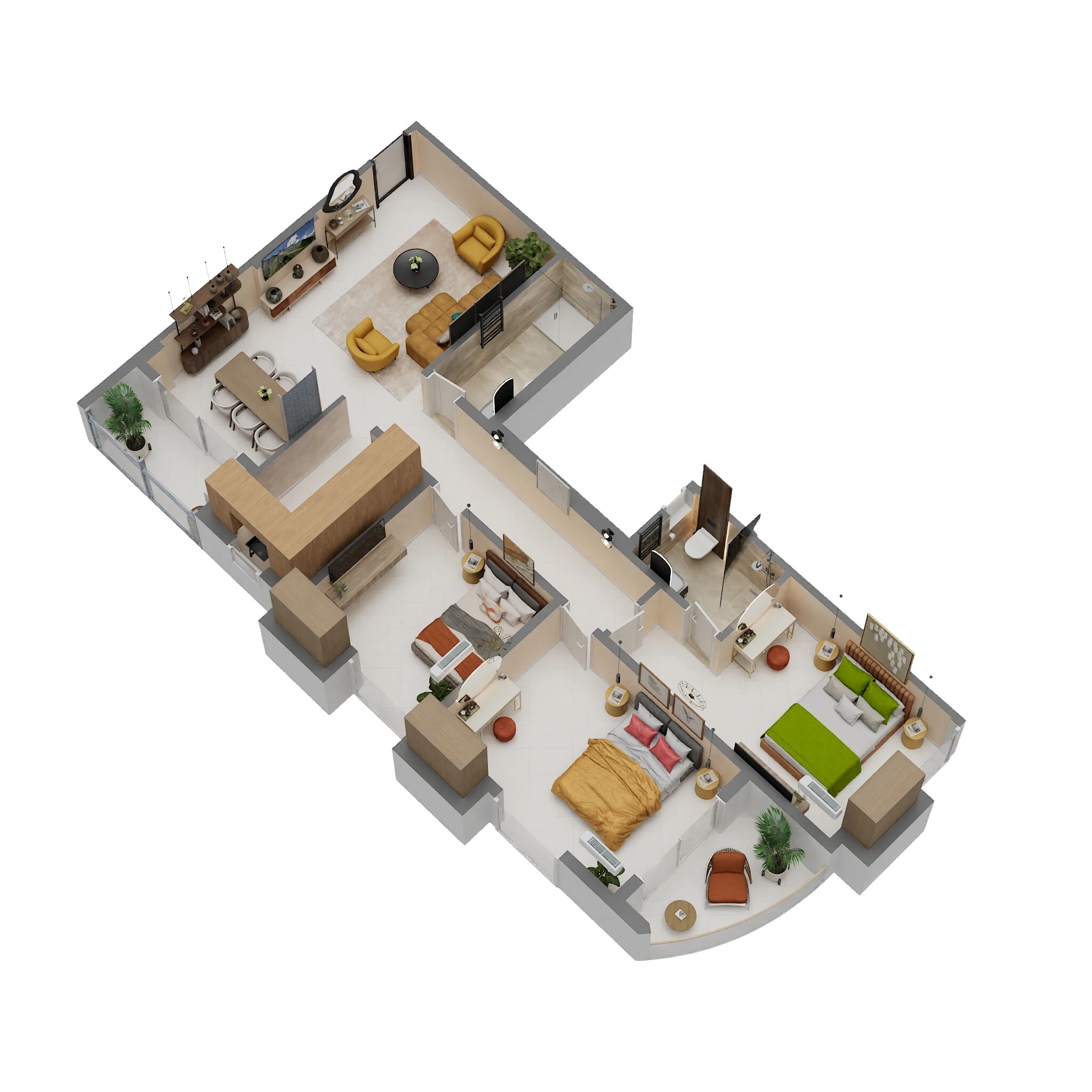 3 BHK 1078 Sq. Ft. Apartment