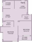 Unimark Merlion 2 BHK Layout