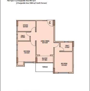 unimark springfield apartment 2bhk 1008sqft