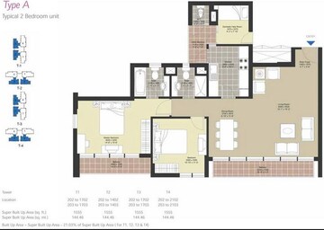  2 BHK Apartment at Unitech Downtown, Rajarhat New Town – for Rent