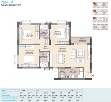  3 BHK Apartment at Unitech Fresco Kolkata, Rajarhat New Town – for Rent