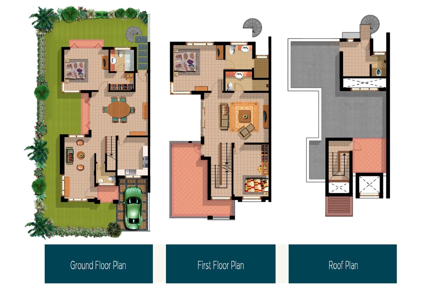 Floor plan of 3 BHK 2400 Sq. Ft. Villa in USE Kolkata West International City, Kolkata
