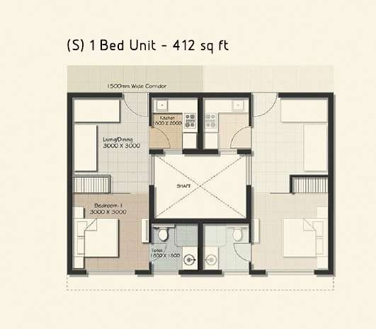 vedic eco homes apartment 1bhk 412sqft 1