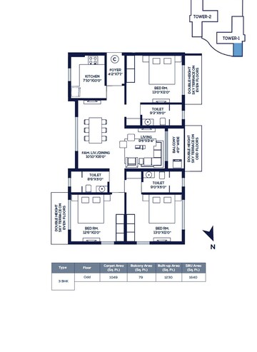  3 BHK Apartment at Vinayak Atlantis, New Town Action Area 1 – for Sale