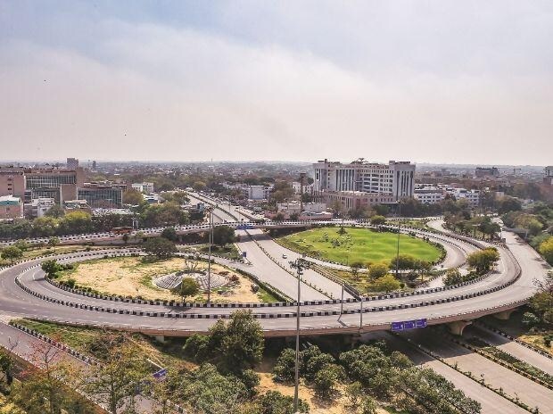 Ashram_a train on a track in a city