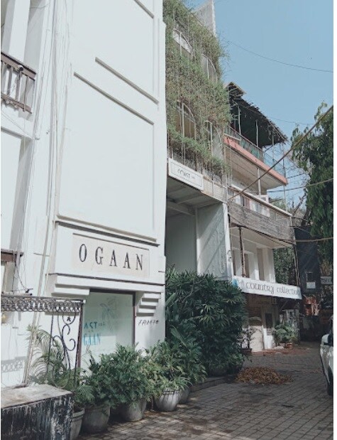 Hauz Khas_a building with a large window on the side of it