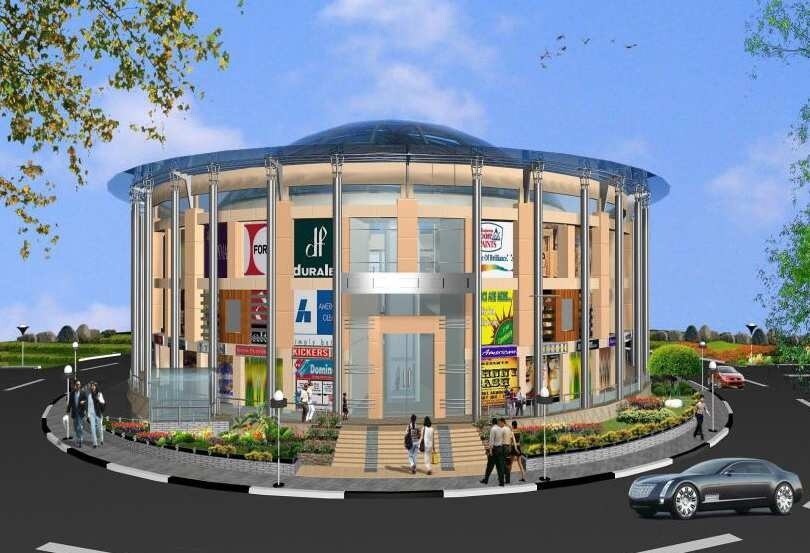 Kamla Nagar_a large building with a clock on the side of it