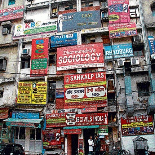 Mukherjee Nagar_a number of street signs on a building
