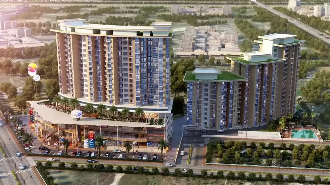 Govindpuram_a large building with a large clock on it