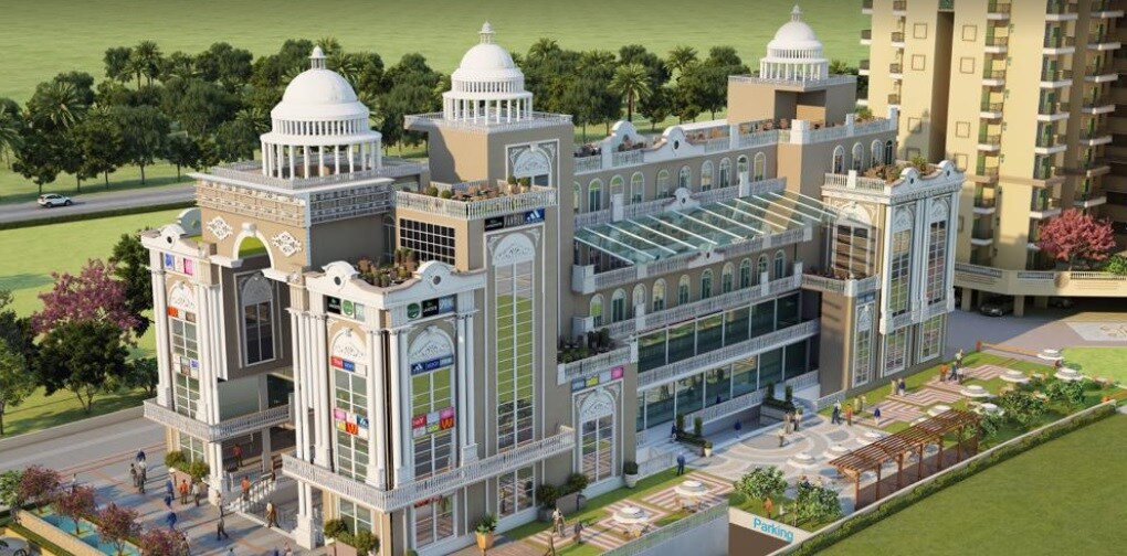 Raj Nagar Extension_a large brick building with a large clock tower