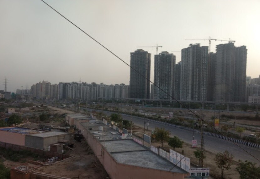 Sector 49_an aerial view of a city at night