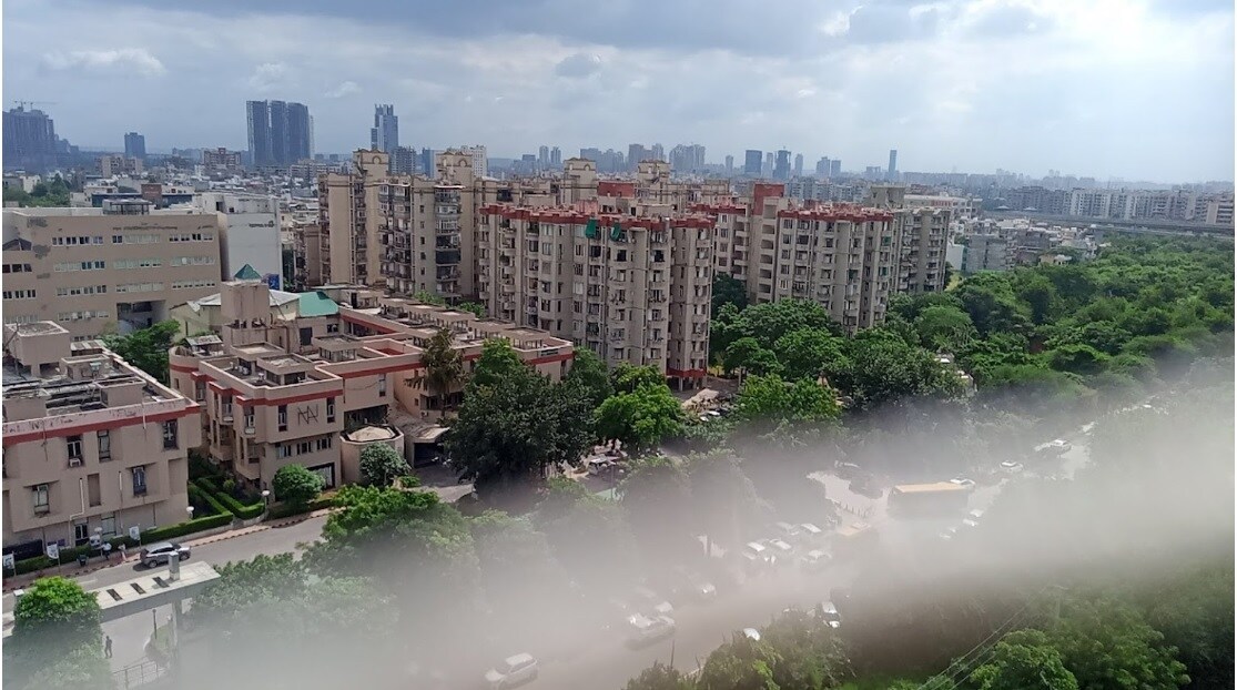 Sector 55_a cityscape of a city with tall buildings