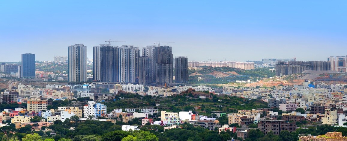 Ameerpet_a city with tall buildings and skyscrapers