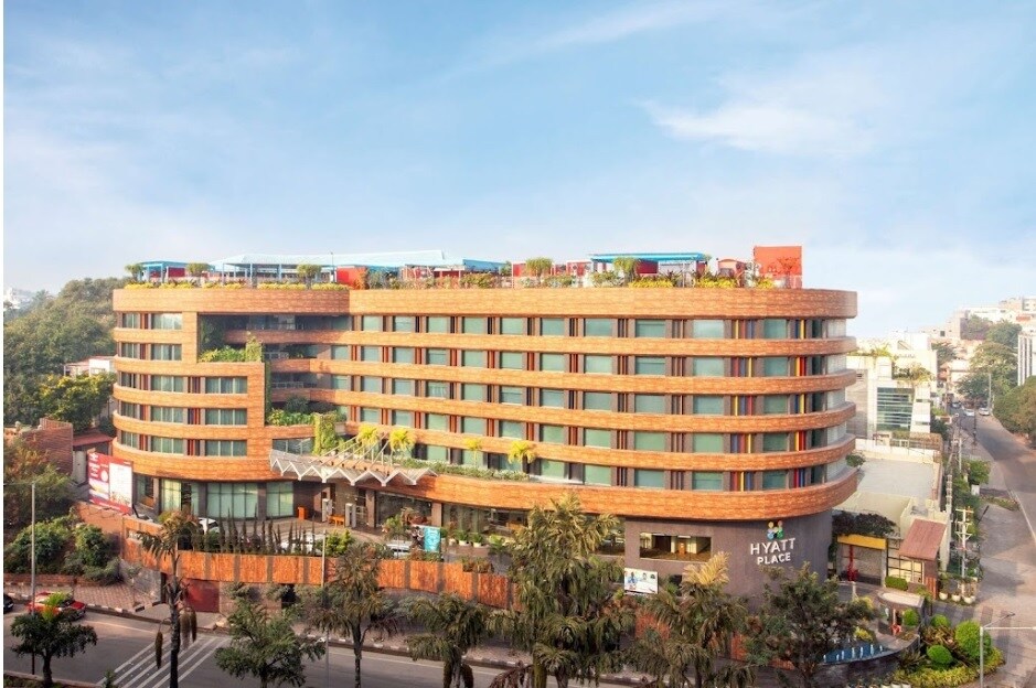 Banjara Hills_a large building with a large clock on it