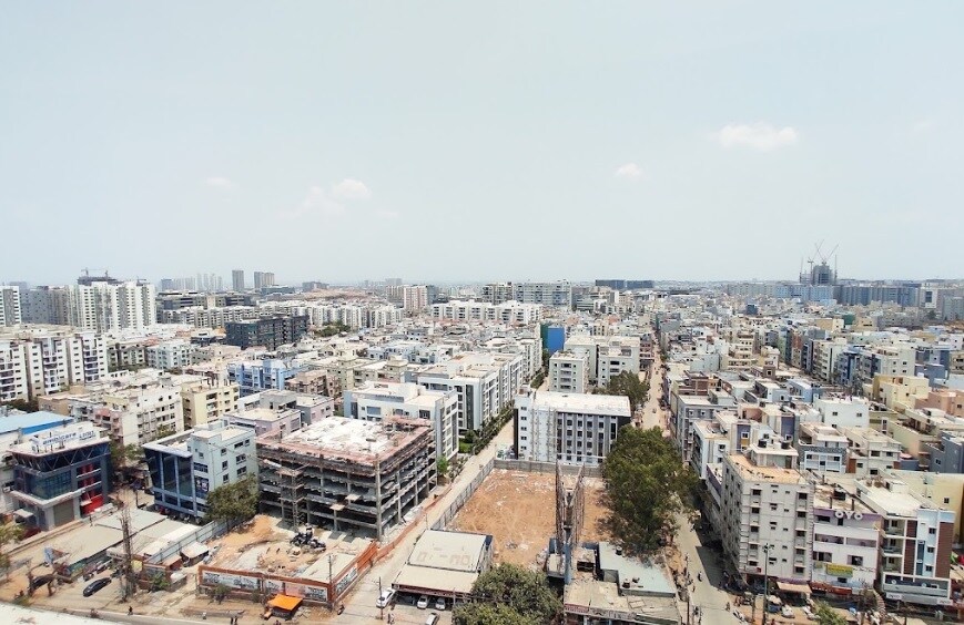 Gachibowli_a city with lots of buildings and lots of traffic