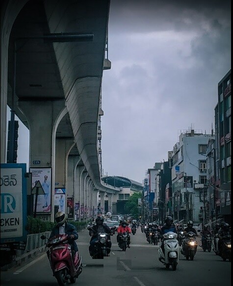 Habsiguda_motorcycles are driving down the street