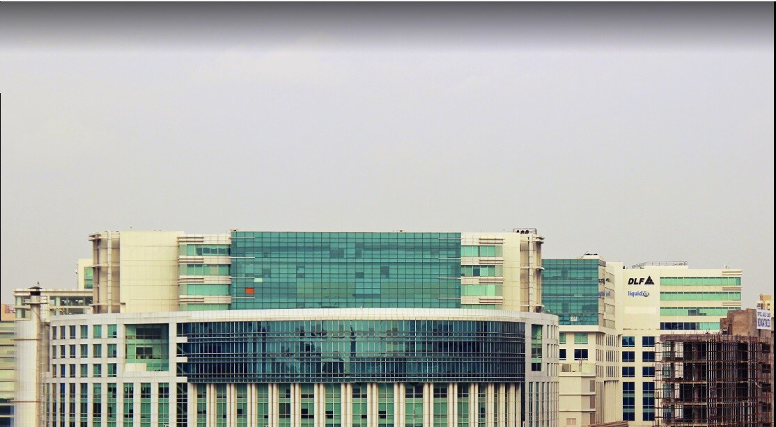 Indira Nagar_a large building with a large building behind it