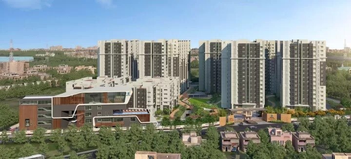 Moti Nagar_a large building with a lot of windows on top of it