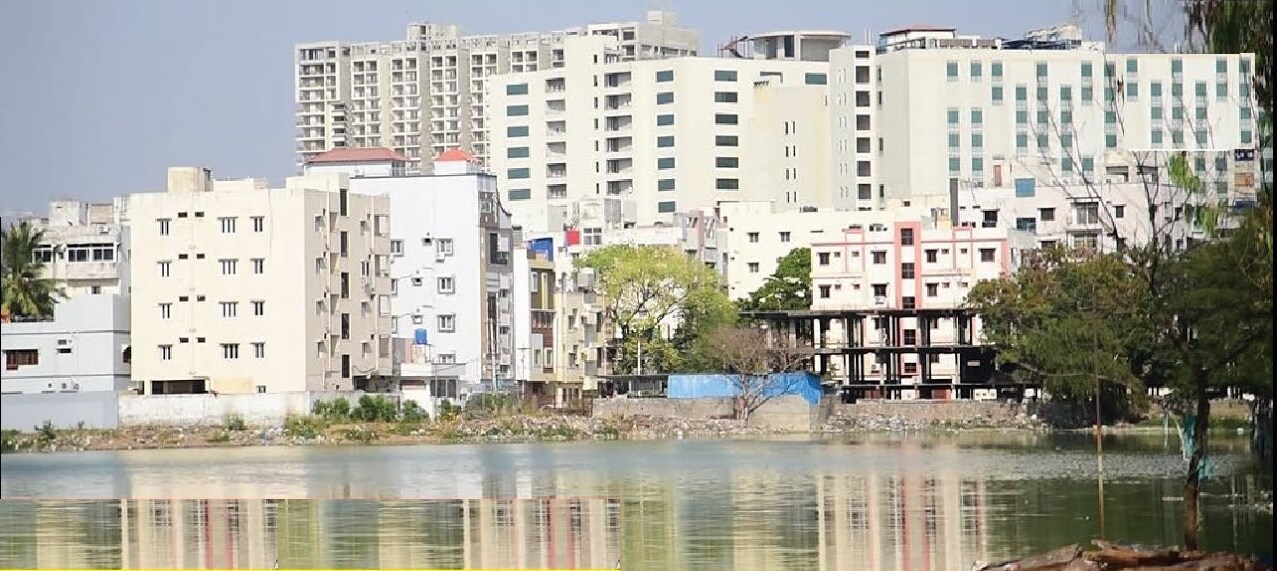 Ramanthapur_a large body of water with buildings