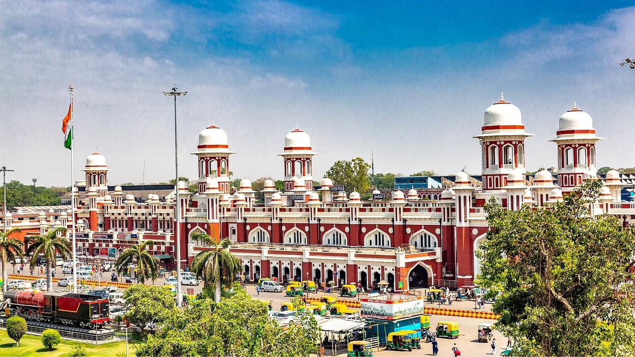 Charbagh_a large building with a large clock tower on top of it