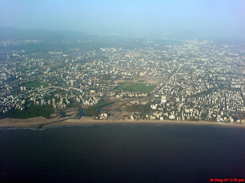 Juhu_an aerial view of a city at night