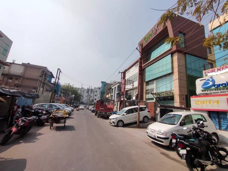 Sector 4_motorcycles are parked on the side of the street