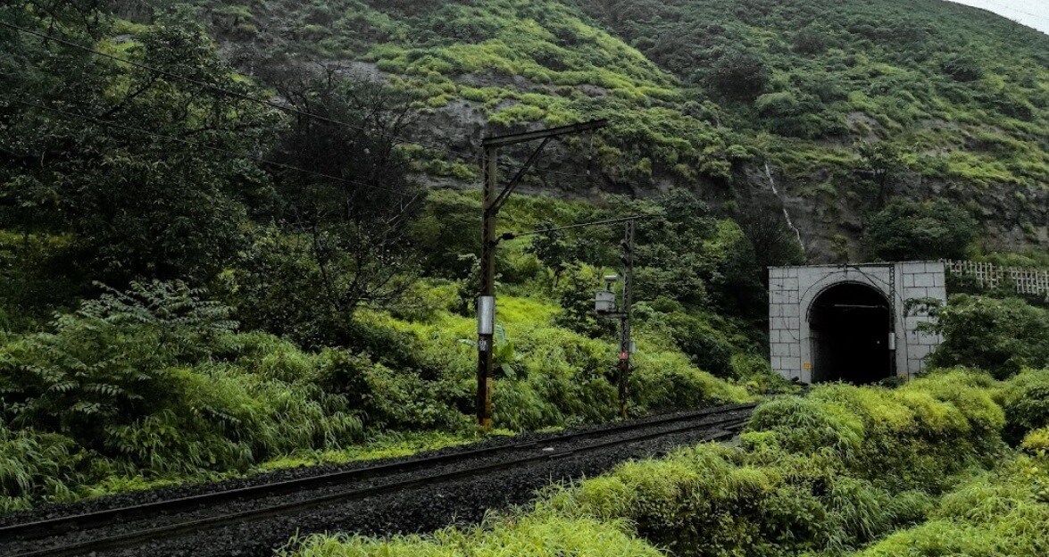 Lonavala_a train on a track near a forest