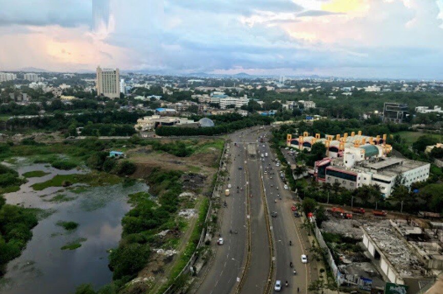 MIDC_a city with a lot of water and buildings