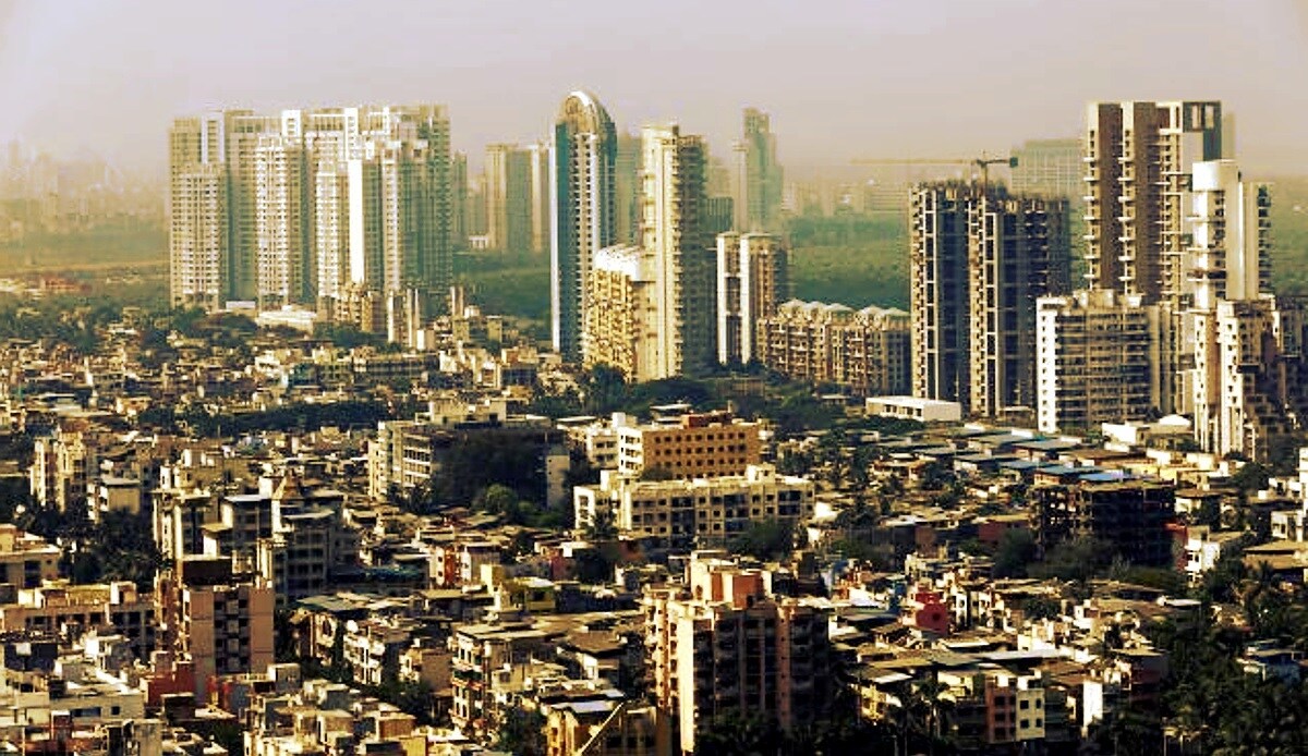 Vrindavan Society_a large city with many tall buildings