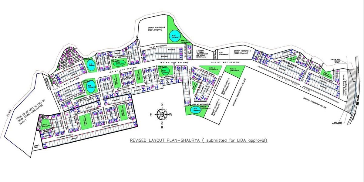 Eldeco-Shaurya_an aerial view of a building with a cartoon character on it