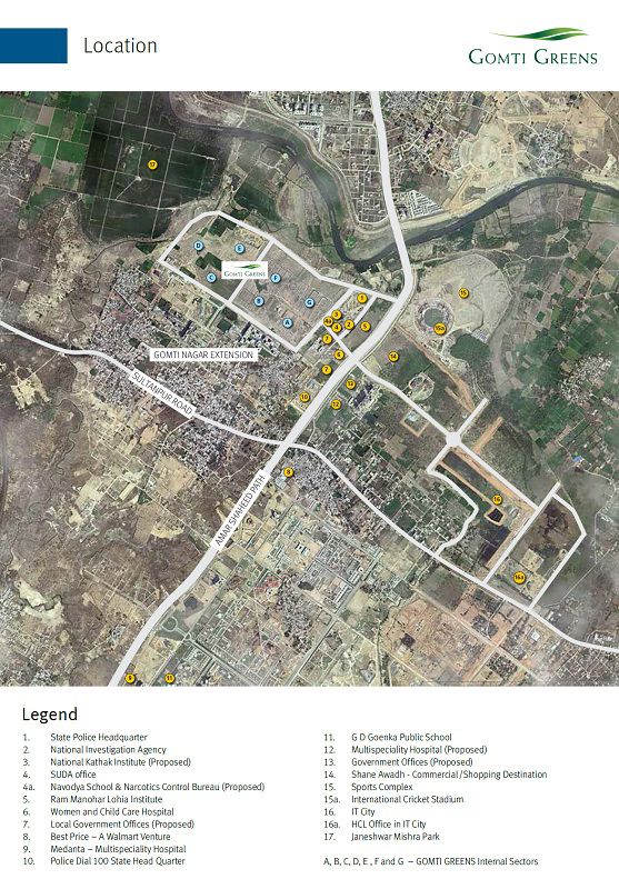 Emaar Gomti Greens Location Image