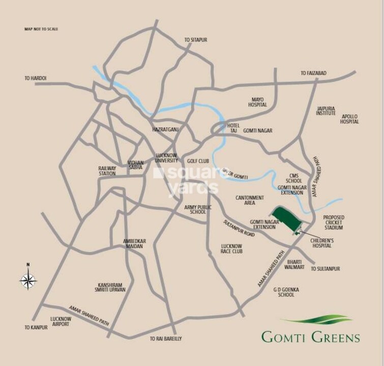 Emaar Gomti Greens Location Image