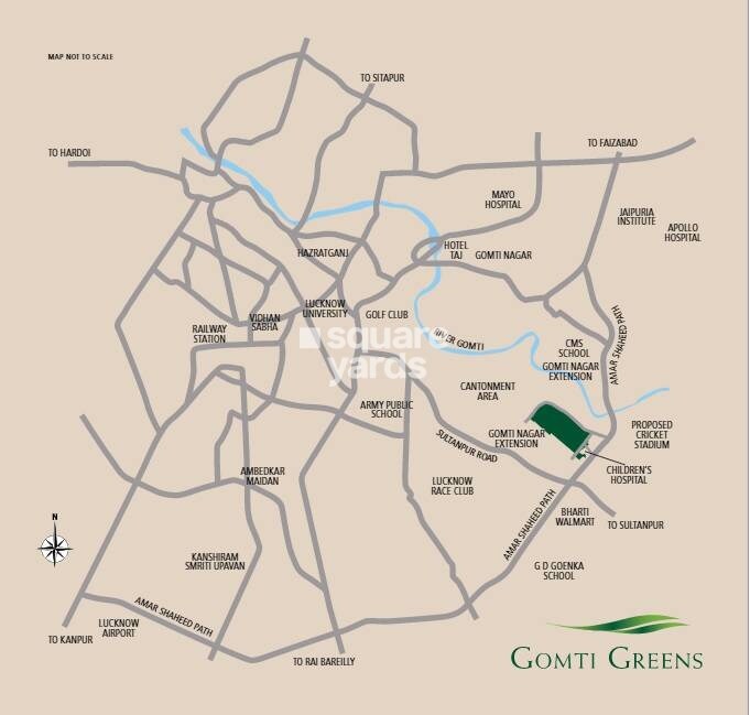 Emaar Gomti Greens Location Image