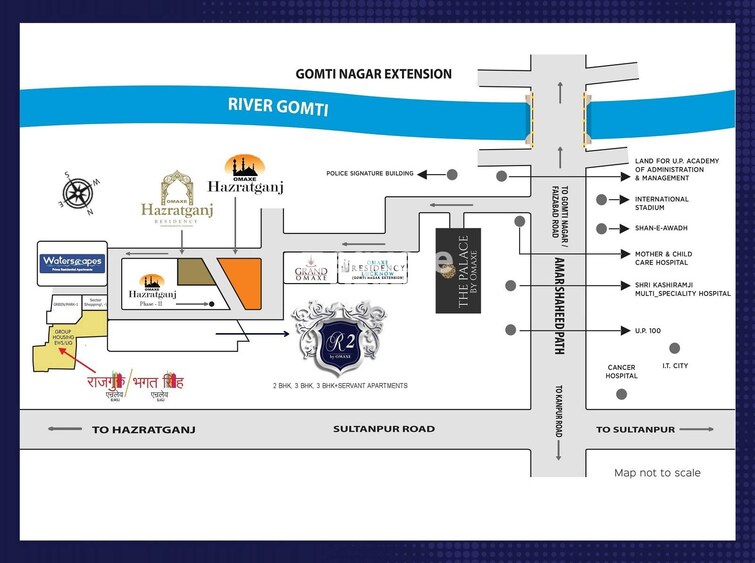 Omaxe Hazratganj Location Image