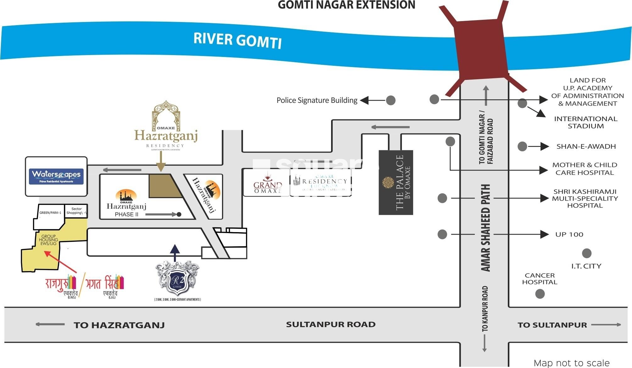 Omaxe Hazratganj Residency Location Image