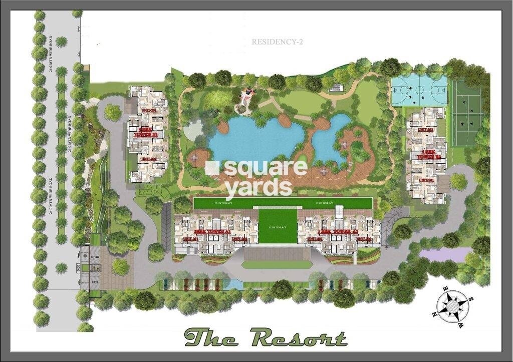 Omaxe-The-Resort-Lucknow_a cartoon of a train on a train track