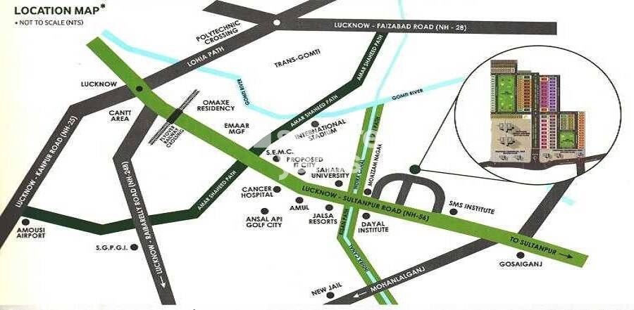 Wing Lucknow Greens Plots Location Image