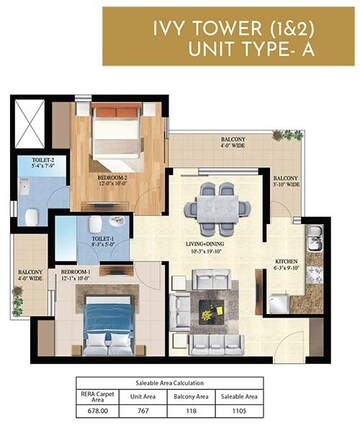  2 BHK Apartment at Ajit Oro Atlantis, Jankipuram – for Sale