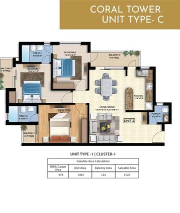  3 BHK Apartment at Ajit Oro Atlantis, Jankipuram – for Sale