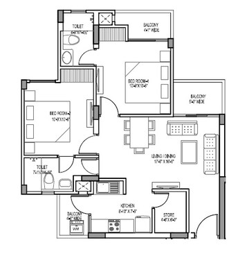  2 BHK Apartment at AWHO 8B, Vrindavan Yojna – for Rent