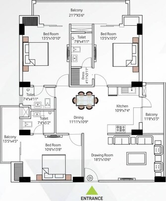 3 BHK Apartment For Resale in Azeagaia Botanica Vrindavan Yojna Lucknow  7216936