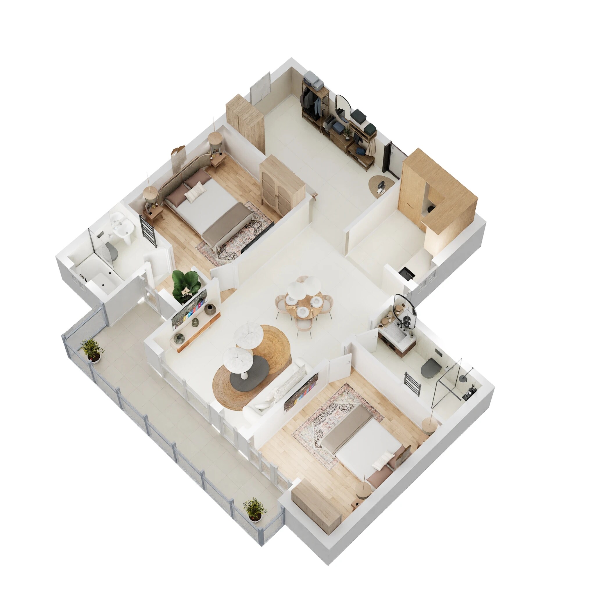 Floor plan of 2 BHK 1380 Sq. Ft. Apartment in Balaji The Landmark, Lucknow