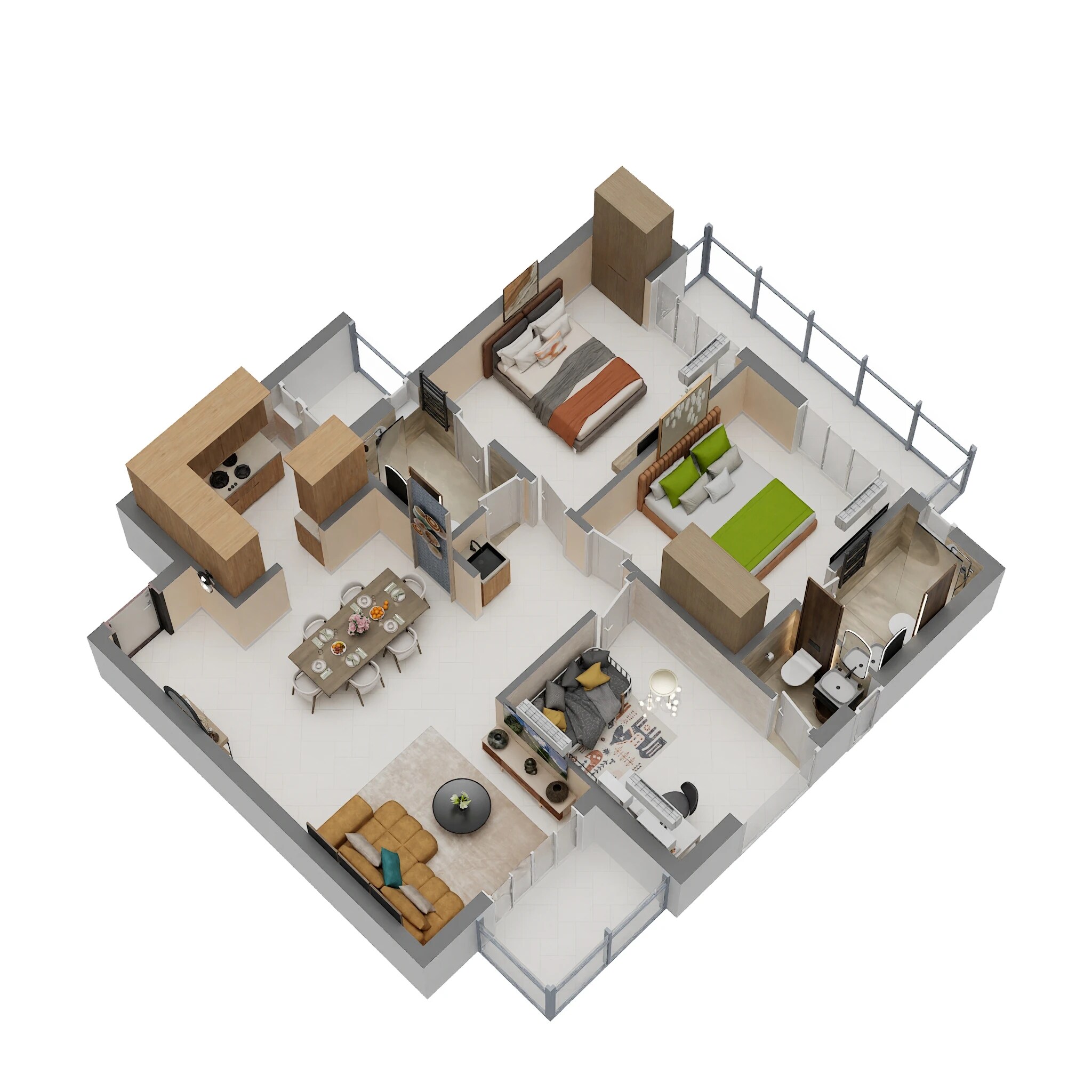 2 BHK 1450 Sq. Ft. Apartment