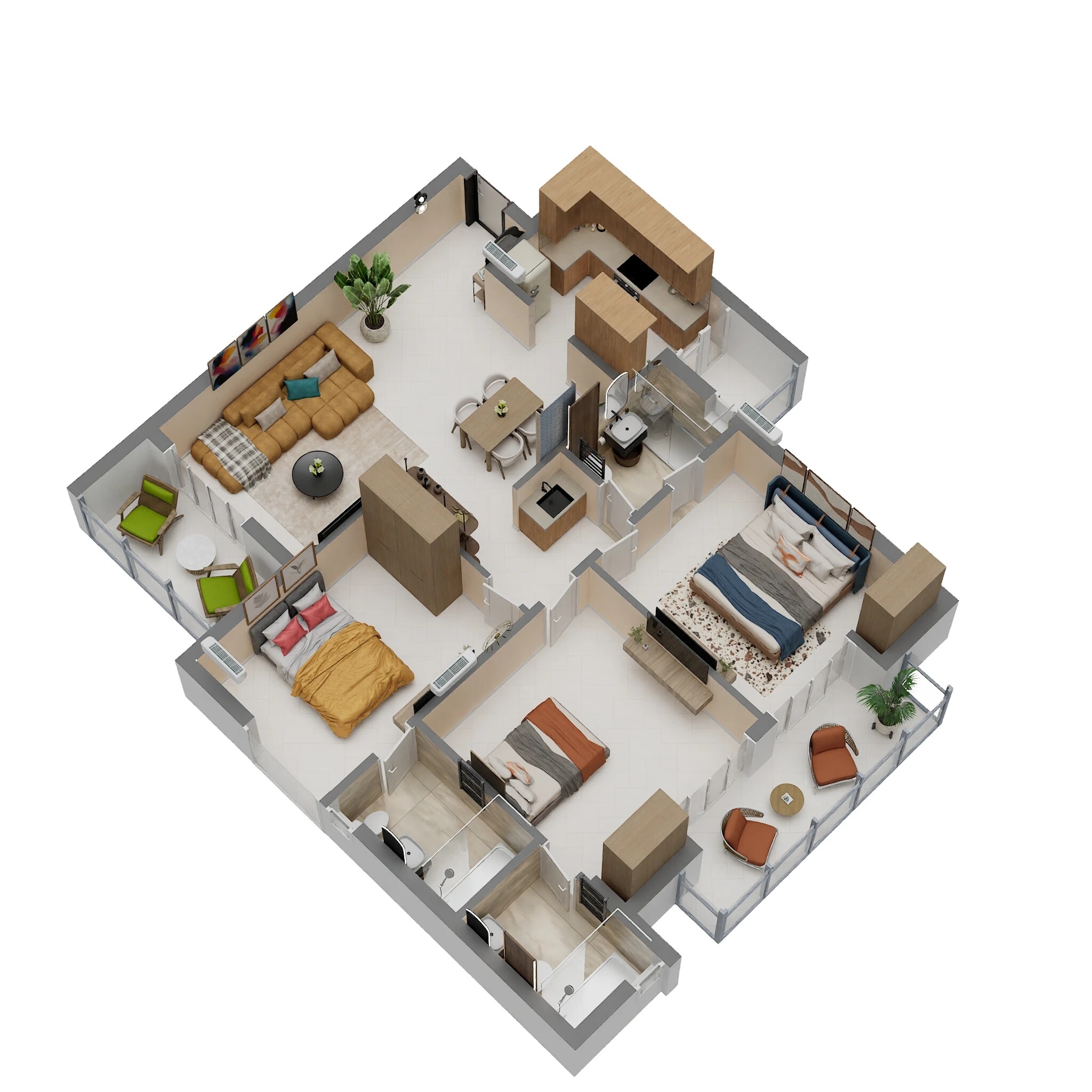 3 BHK 1650 Sq. Ft. Apartment